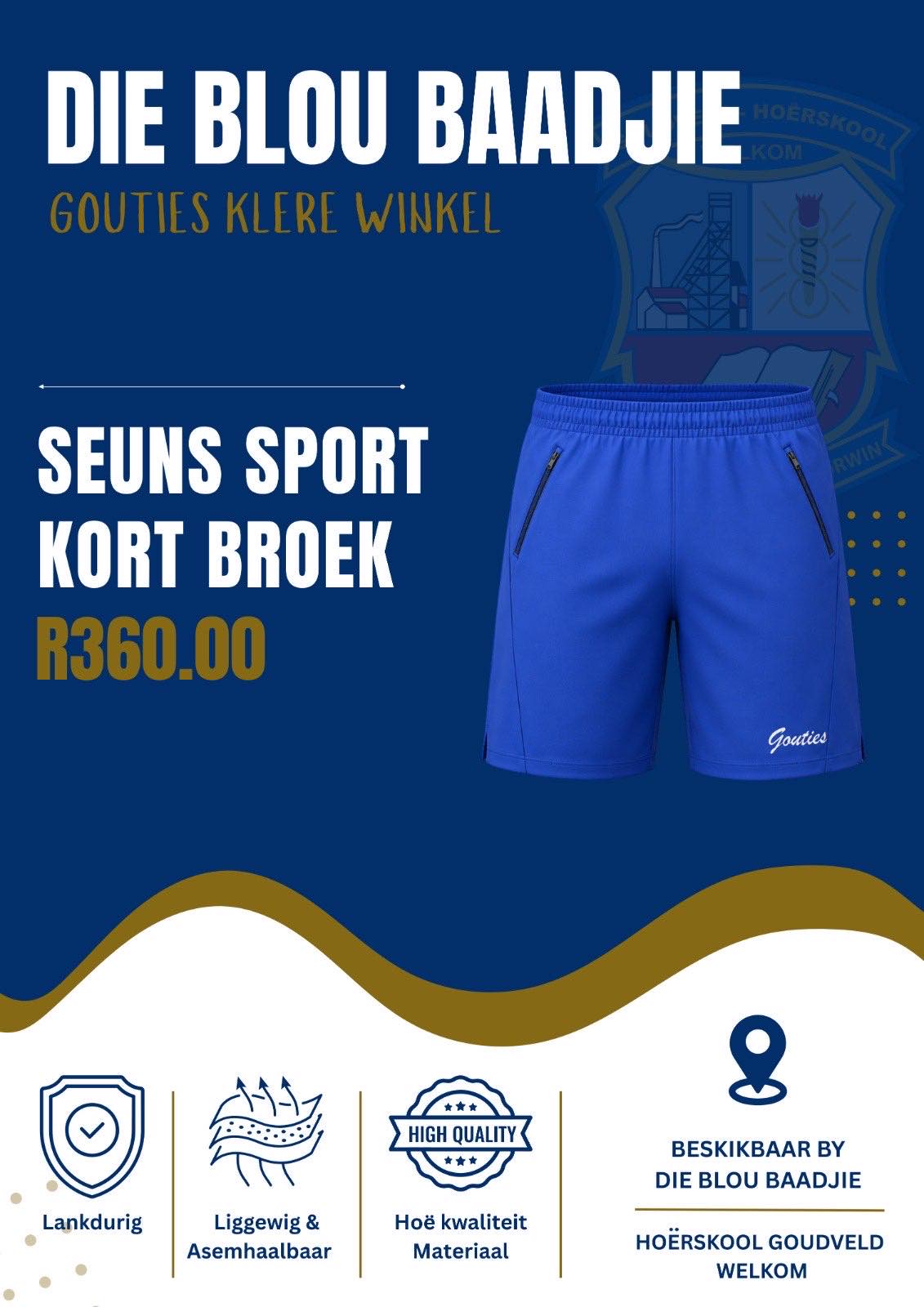 Seuns Sport Kort Broek